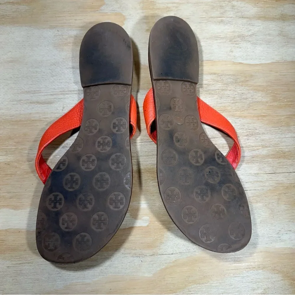 Tory Burch Thora Orange Flip Flop Sandals Women’s Size 10
